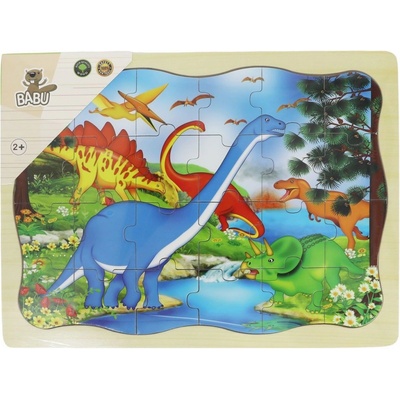 BABU Dřevěné dinosaurus 24 dílků