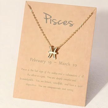 HARAHU Колие Зодия- Златен / Риби kp29824 (29824)