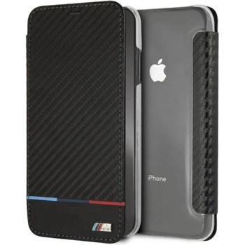 BMW Калъф за iPhone XS Max BMW Carbon Tricolor Stripe - черен (3700740435120)