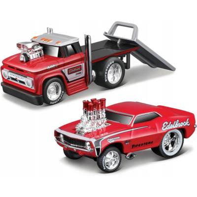 Maisto-Transports-1966 Chevrolet C60 Flatbed 1969 Chevrolet Camaro SS