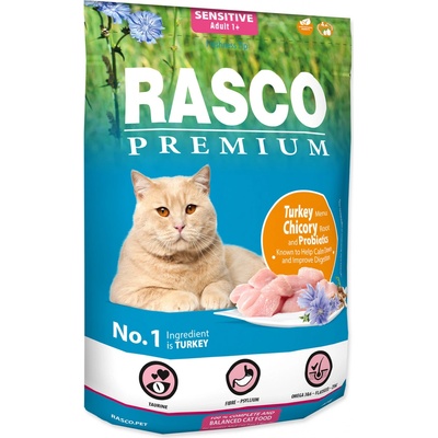 Rasco Premium Cat Kibbles Sensitive Turkey Chicory Root Lactic acid bacteria 0,4 kg