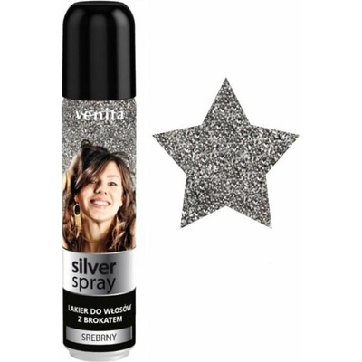 VENITA lak na vlasy s brokátom Silver 75 ml, Silver