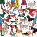 Puzzle GALISON Čtvercové Psi v zimě 500 dielov