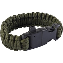 Wosport Paracord s kresadlom a píšťalkou zelená