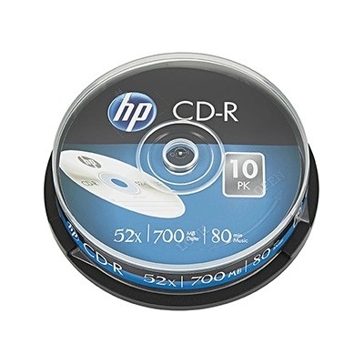 HP CD-R, CRE00019-3, 69308, 10-pack, 700MB, 52x, 80min. , 12cm, bez možnosti potisku, cake box, pro archivaci dat (CRE00019-3)