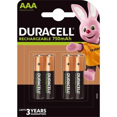 Duracell Комплект батерии NiMH Duracell, 750mAh, LR03/AAA, 4бр