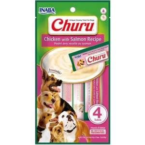 Inaba Foods Churu Пюре за кучета пиле с сьомга 4 x 14 г