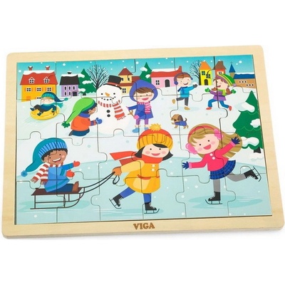 Viga Drevené Zima 24 dielov