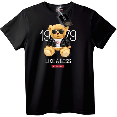 NOONEBRAND Тениска 1979 Като Шеф с Плюшено Мече - 2XL, White