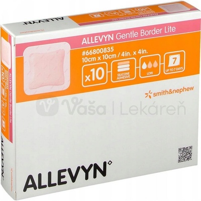 Allevyn Gentle Border Lite Krytie na chronické rany 10 x 10 cm 10 ks