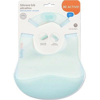 BabyOno Podbradník silikónový ultratenký s vreckom - mätový