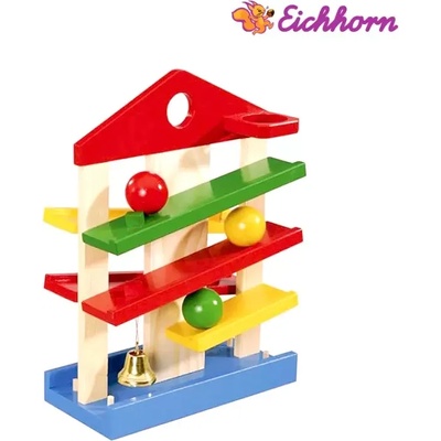 Eichhorn Дървен ролбан къща с 3 топчета - Eichhorn