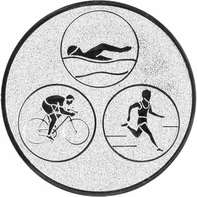 Triatlon: Hliníkový emblém na trofej Ø25mm strieborná