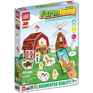 Jagu Игрален комплект Jagu - 3D Макет с говорещи играчки, Ферма (95-967)