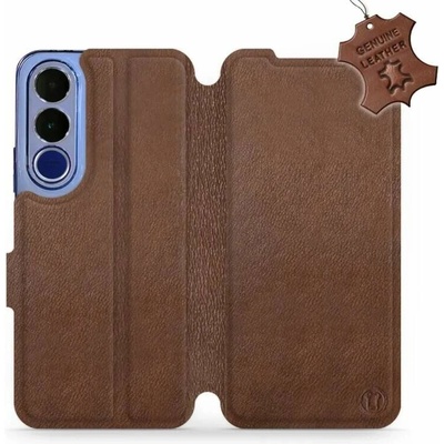 Mobiwear kožené flip pouzdro Vivo V70 FE hnědé