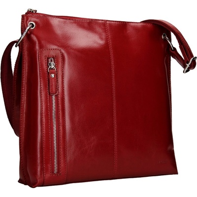 Lagen dámska kožená kabelka 3287 červená lesklá