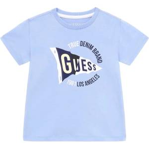 GUESS Тениска в небесно син цвят за мини момче с щампа и надпис Guess