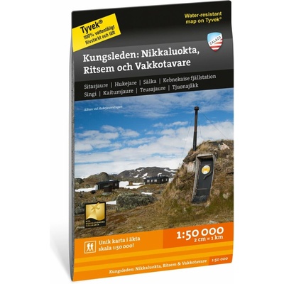 Kungsleden: Nikkaluokta, Ritsem & Vakkotavare 1:50000 - turistická mapa