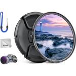 NEEWER 72mm ND2-32 (1-5 Stops) Variable ND Filter Gray Filter with Lens Cap Cleaning Cloth, Precise Adjustment of Neutral Density, Multi-Coated Optical Glass, Camera Photography Accessories - NW