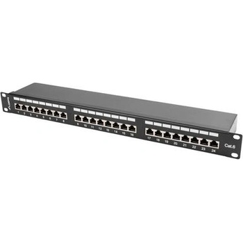 Lanberg patch panel 24 port 1U CAT. 6 shielded, black (PPS6-1024-B)