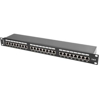 Lanberg patch panel 24 port 1U CAT. 6 shielded, black (PPS6-1024-B)