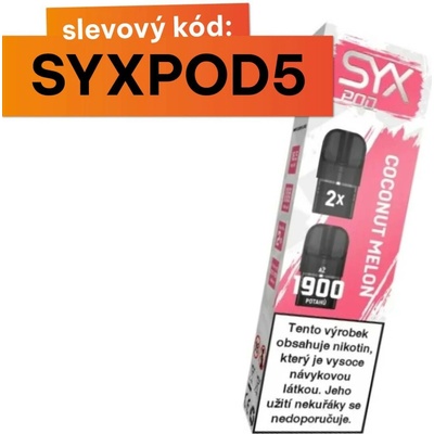 Syx Pod Coconut Melon 16,5 mg 2 x 950 potáhnutí 1 ks