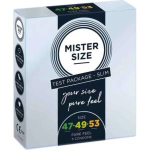 Mr. Size 3 бр. Презервативи с различен размер (47-49-53 мм) Mister Size
