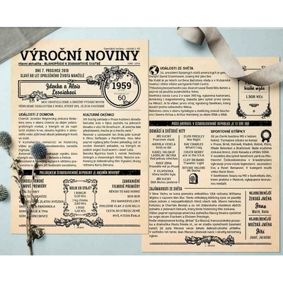 Noviny k výročí svatby 1959 - dvoustranné