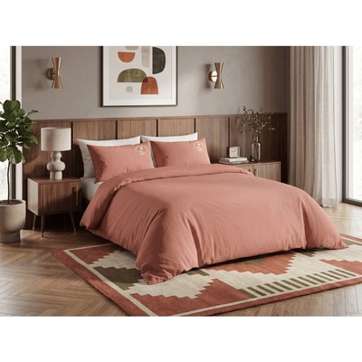 Textilomanie bavlna obliečky PLAIN BEAUTY terakotové 2 ks 60x70 200x220