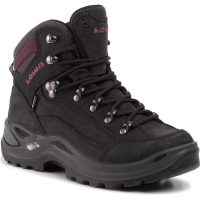 Lowa Renegade Gtx MID Ws dámske topánky black/burgundy – Zboží Mobilmania