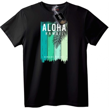 NOONEBRAND Тениска Алоха Хавай палма - XL, Black
