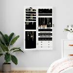vidaXL Огледален шкаф за бижута, стенен монтаж, бял, 37, 5x10x106 см (353226)