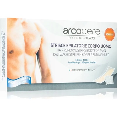 Arcocere Professional Wax Восъчни ленти за епилация за мъже 6 бр