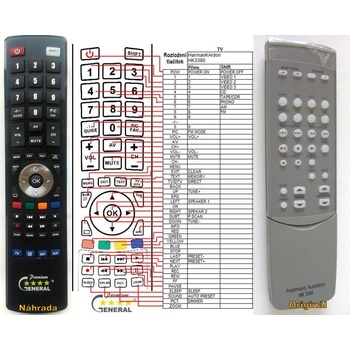 GENERAL HARMAN KARDON HK-3270, HK-3380 - съвместимо дистанционно управление на марката General (HK-3270, HK-3380)