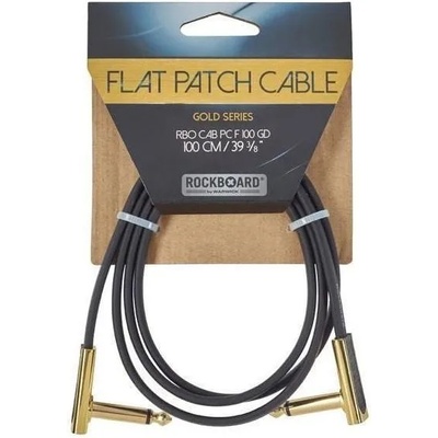 RockBoard Flat Patch Cable Gold 100 cm Ъглов - Ъглов Пач кабел (RBO CAB PC F 100 GD)