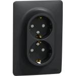 Schneider Electric КОНТАКТ ДВОЕН ШУКО 16a АНТРАЦИТ schneider unica (nu206754) (3606489452582)