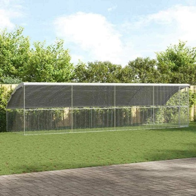 vidaXL Klec na kuřata 800 × 200 × 198 5 cm pozinkovaná ocel stříbrná 9799.3368319