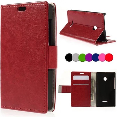 Microsoft Lumia 435 Magnetic Wallet Кожен Калъф + Протектор