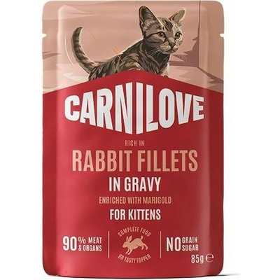 Carnilove Cat Pouch Gravy Rabbit+Marigold Kittens 85 g
