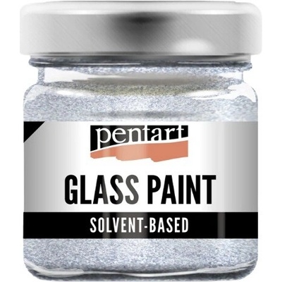 Pentart Farba na sklo a porcelán 30 ml strieborná