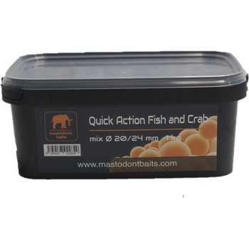 Mastodont Baits Boilies Quick Action Fish and Crab mix 1kg 20/24mm
