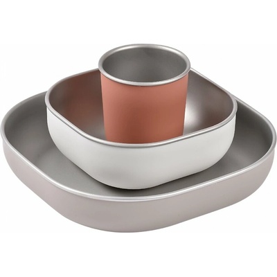 BEABA Jídelní sada nerez 3-dílná Terracotta