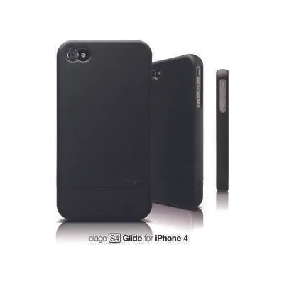 elago S4 Glide SF - слайдер кейс и защитни покрития за iPhone 4/4S (черен-мат)