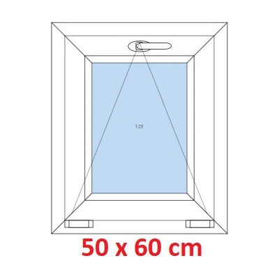 Soft Plastové okno 500 x 600 mm sklopné Bílá