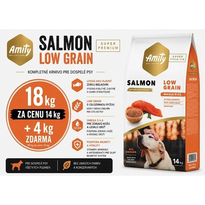 Amity Super Premium Low Grain Dog Adult Salmon 14 kg