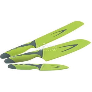 Camp4 Комплект ножове ЗЕЛЕН, 3 части, състоящ се от рязане, хляб и нож Santoku (92168)