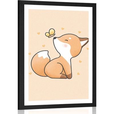 Plakát s paspartou zvědavá lištička - 60x90 no frame