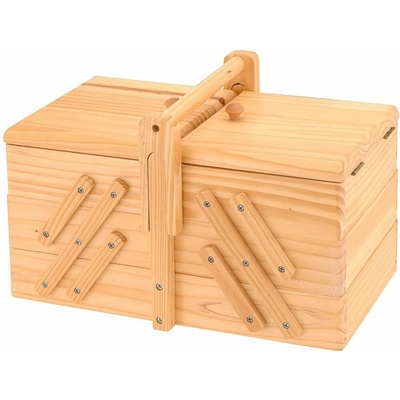 KM Dřevěný box na šicí potřeby - klasický s 5 přihrádkami – Zbozi.Blesk.cz