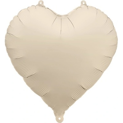 PartyDeco Balónek fóliový Srdce béžové 45 cm