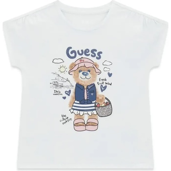 GUESS Тениска за мини момиче с цветно мече и син надпис Guess